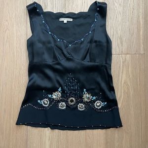 Nanette Lepore silk beaded sleeveless top